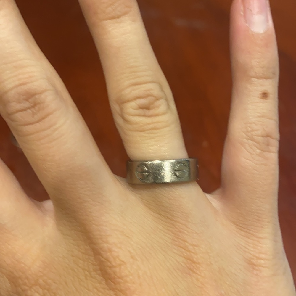 Cartier thick love band ring 18k white gold - Picture 4 of 15